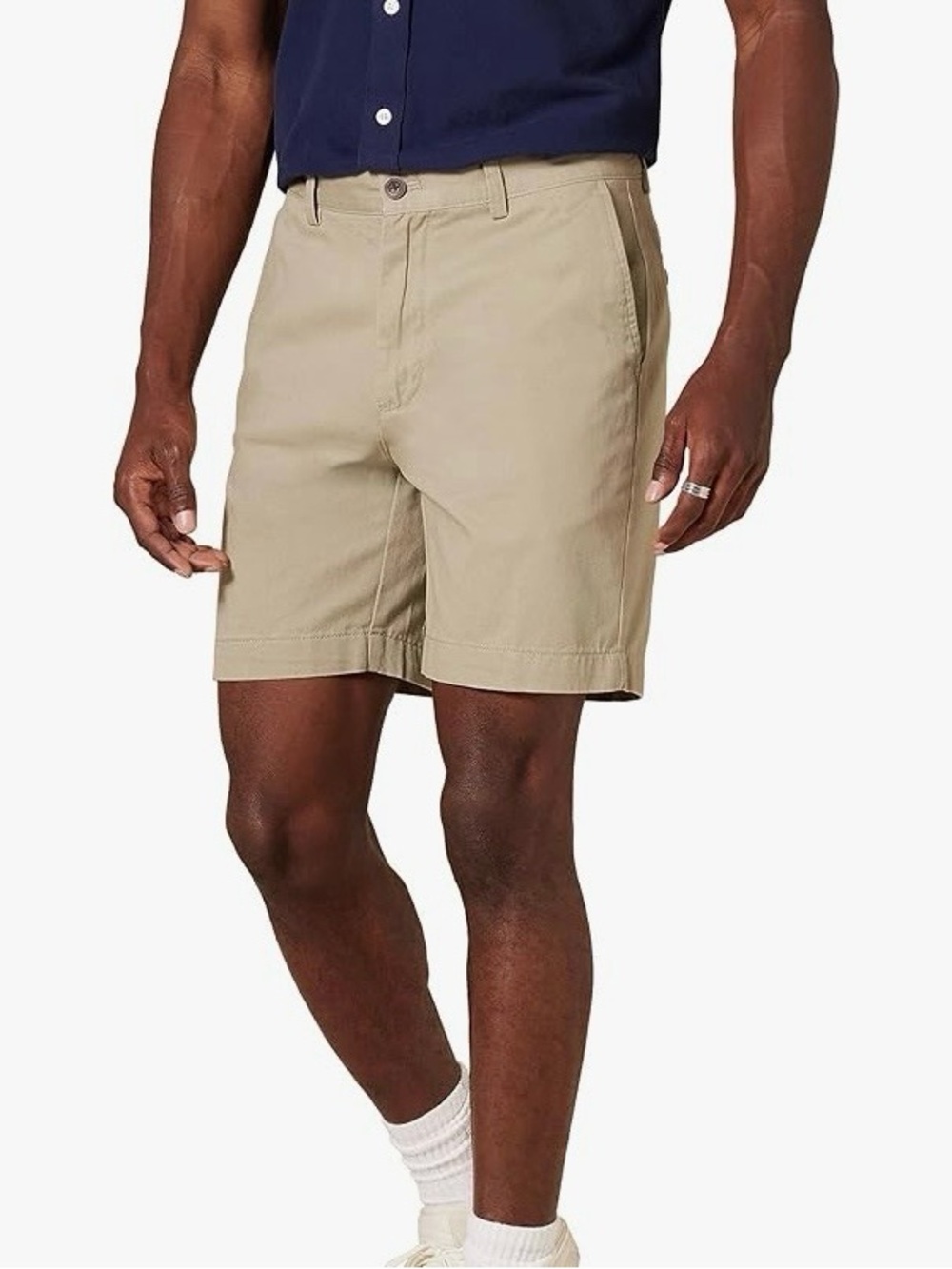 Amazon Essentials Men's Flat Front Chino Shorts - Khaki
